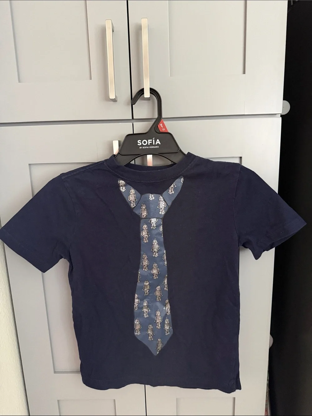 Gymboree Navy Short Sleeve Tee with Printed Tie Applique